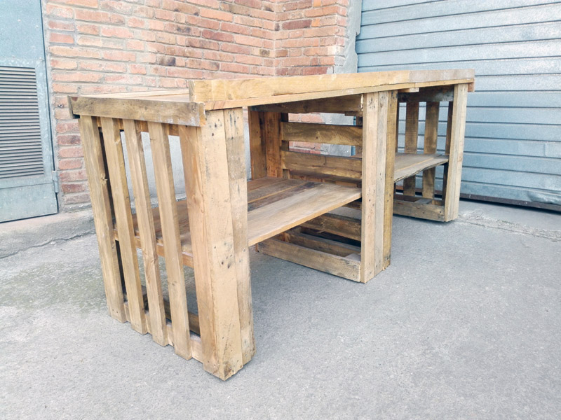 mostrador estanteria taller cocina madera 82.5-88.2x198x66.7 1u